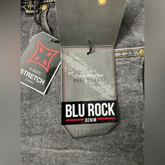 Blu Rock Denim: Men's Flex Stretch Slim Straight
Jeans in dark gray wash - Picture 4 of 7